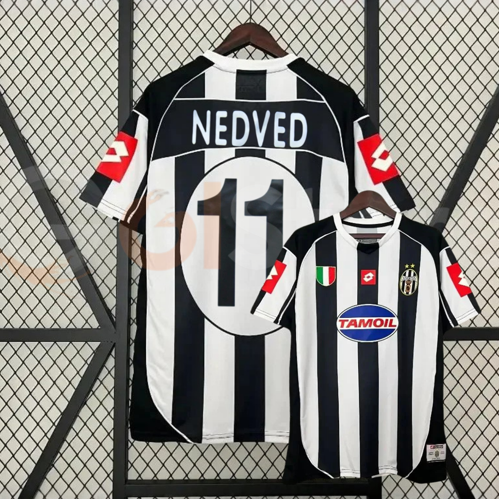 Juventus 2002-2003 Retro Home Short Sleeve Jersey #11 Nedved Personalized Rare UCL Final