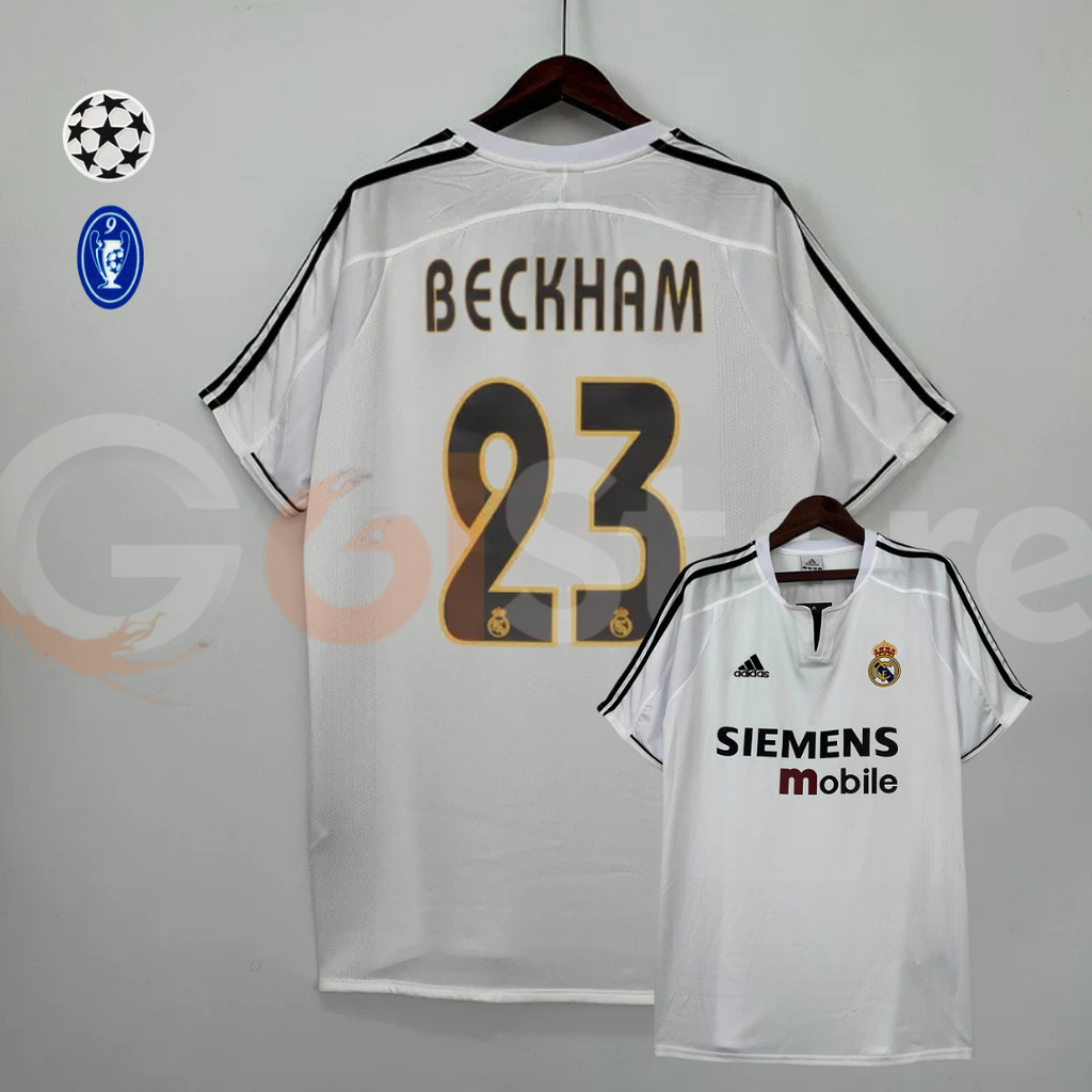 2003/04 Real Madrid Retro Home Jersey #23 Beckham UCL