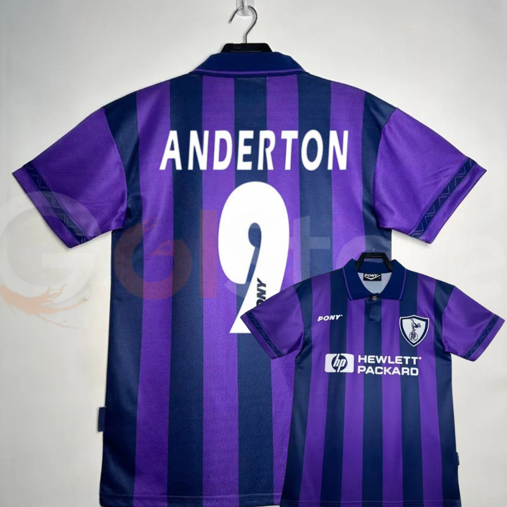 Tottenham Hotspur 1995-1997 Retro Away Short Sleeve Jersey #9 Anderton Personalized Rare Collector