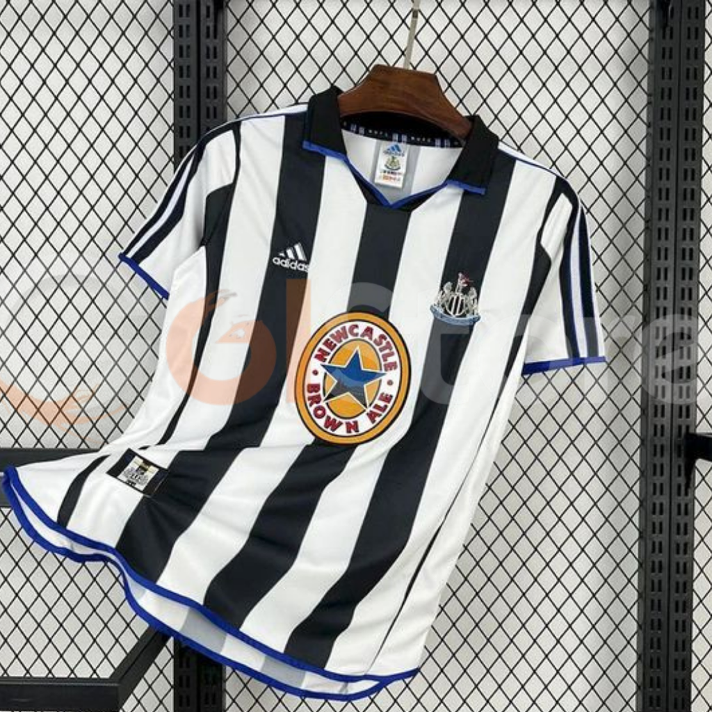 Newcastle United 1999-2000 Retro Home Short Sleeve Jersey Premier League Patch Personalized Rare