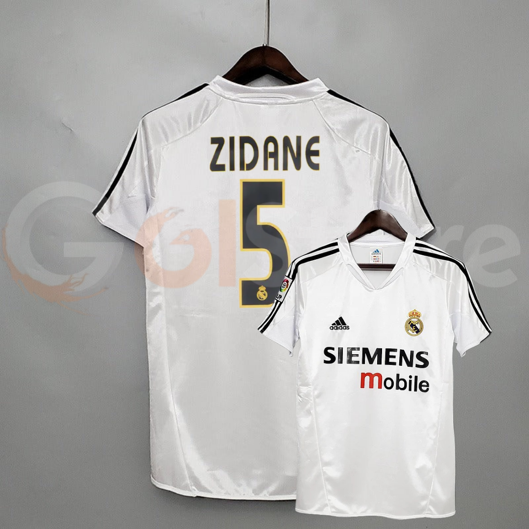 2004/05 Real Madrid Retro Home Jersey #5 Zidane La Liga Personalized