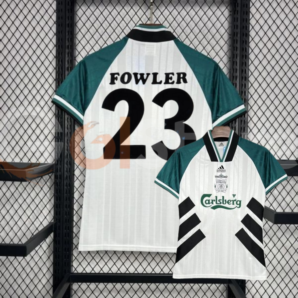 1993-1995 Liverpool Retro White Away Short Sleeve Jersey #23 Fowler Personalized