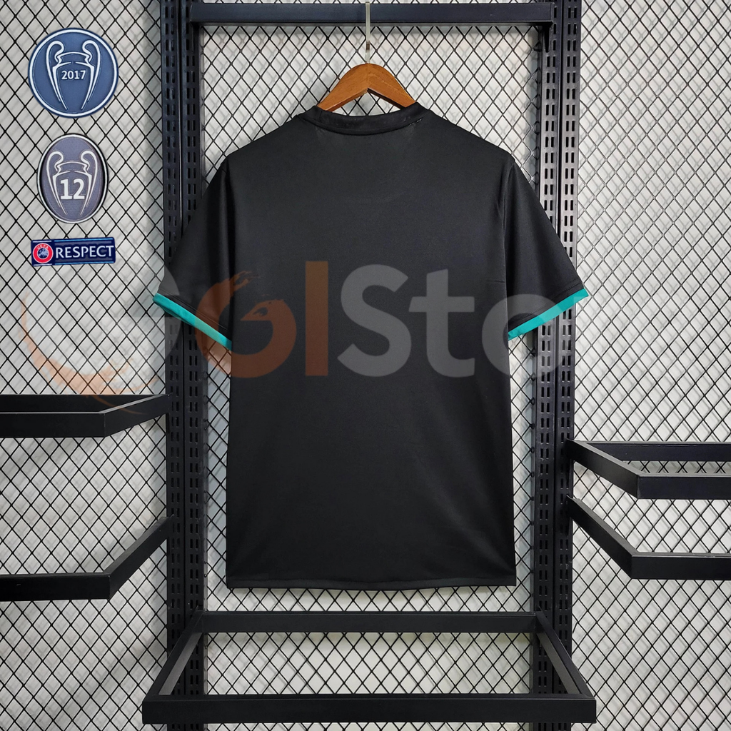 2017/18 Real Madrid Retro Away Black Jersey UCL Personalized