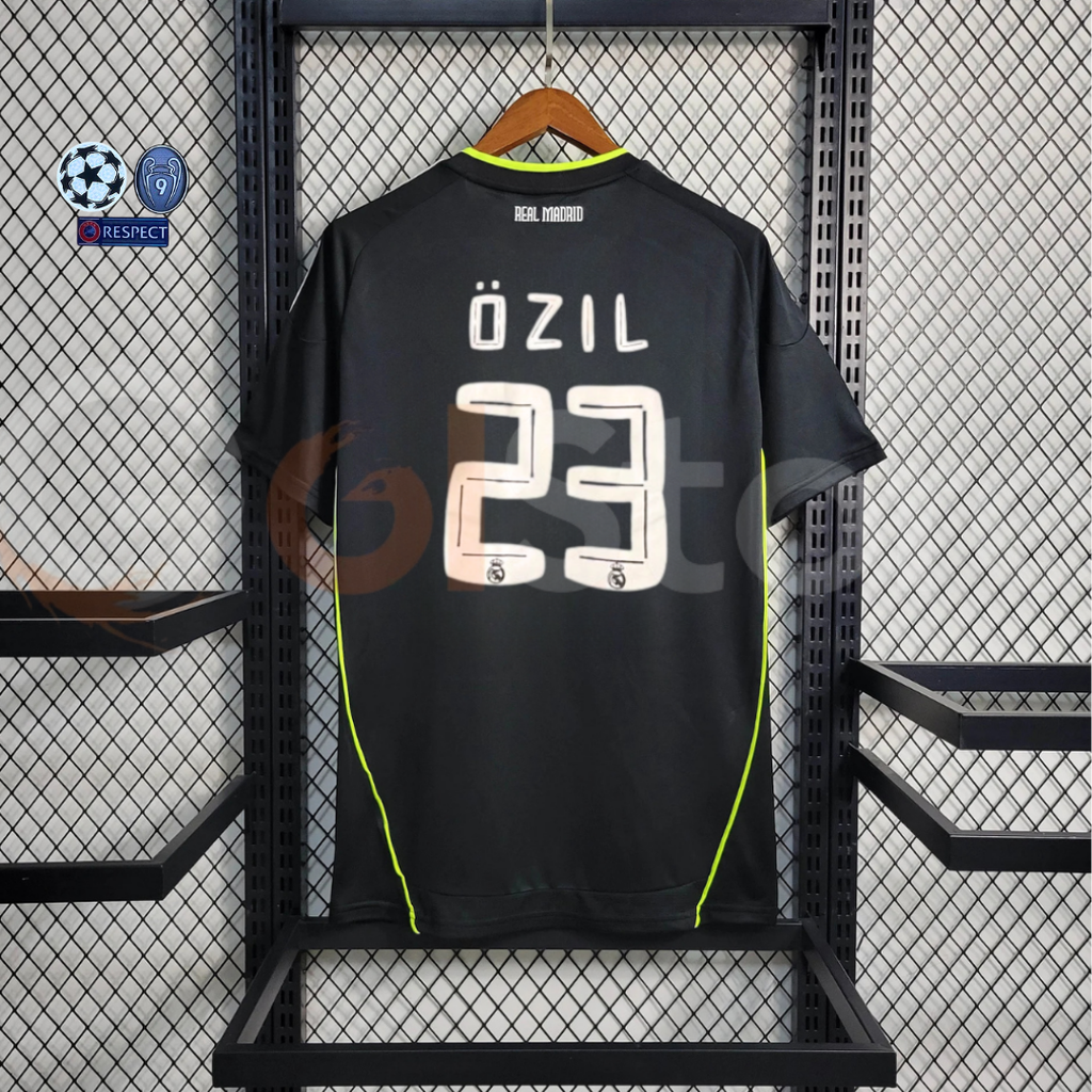 2010/11 Real Madrid Retro Away Black Jersey #23 Ozil UCL Personalized