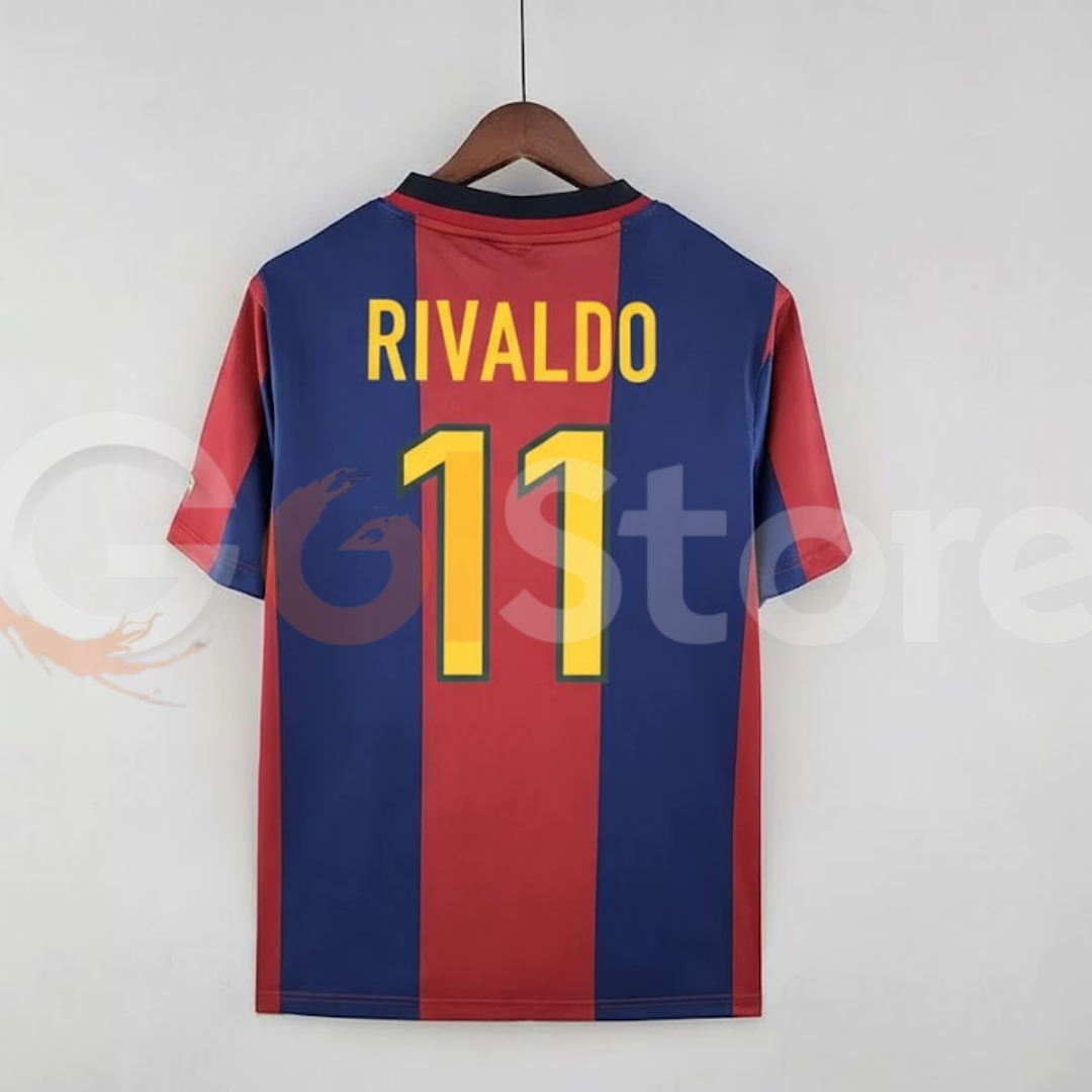 FC Barcelona 1998-99 Retro Home Jersey | #11 Rivaldo