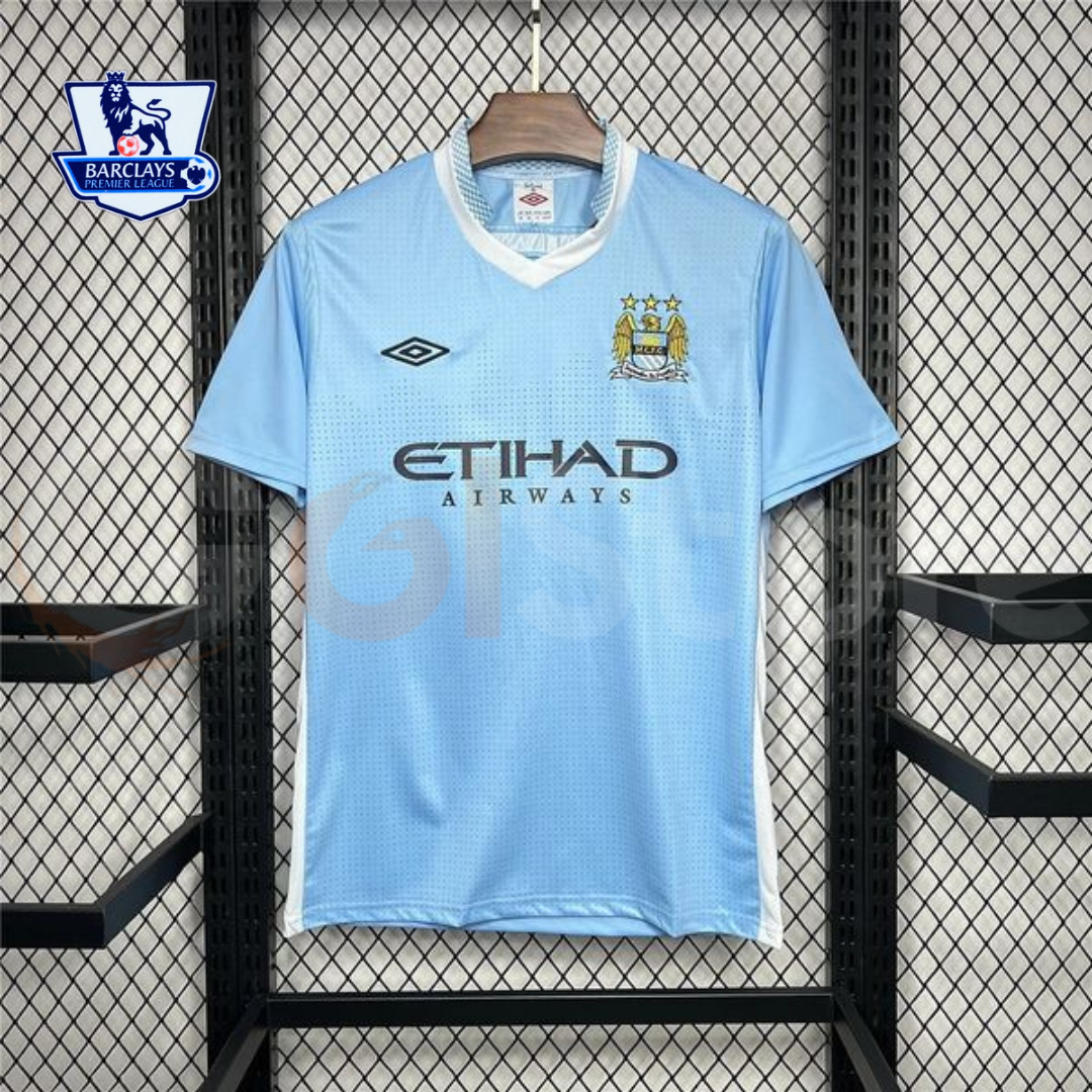 Manchester City 2011-2012 Retro Home Short Sleeve Jersey #21 Silva Personalized PL Patch Rare