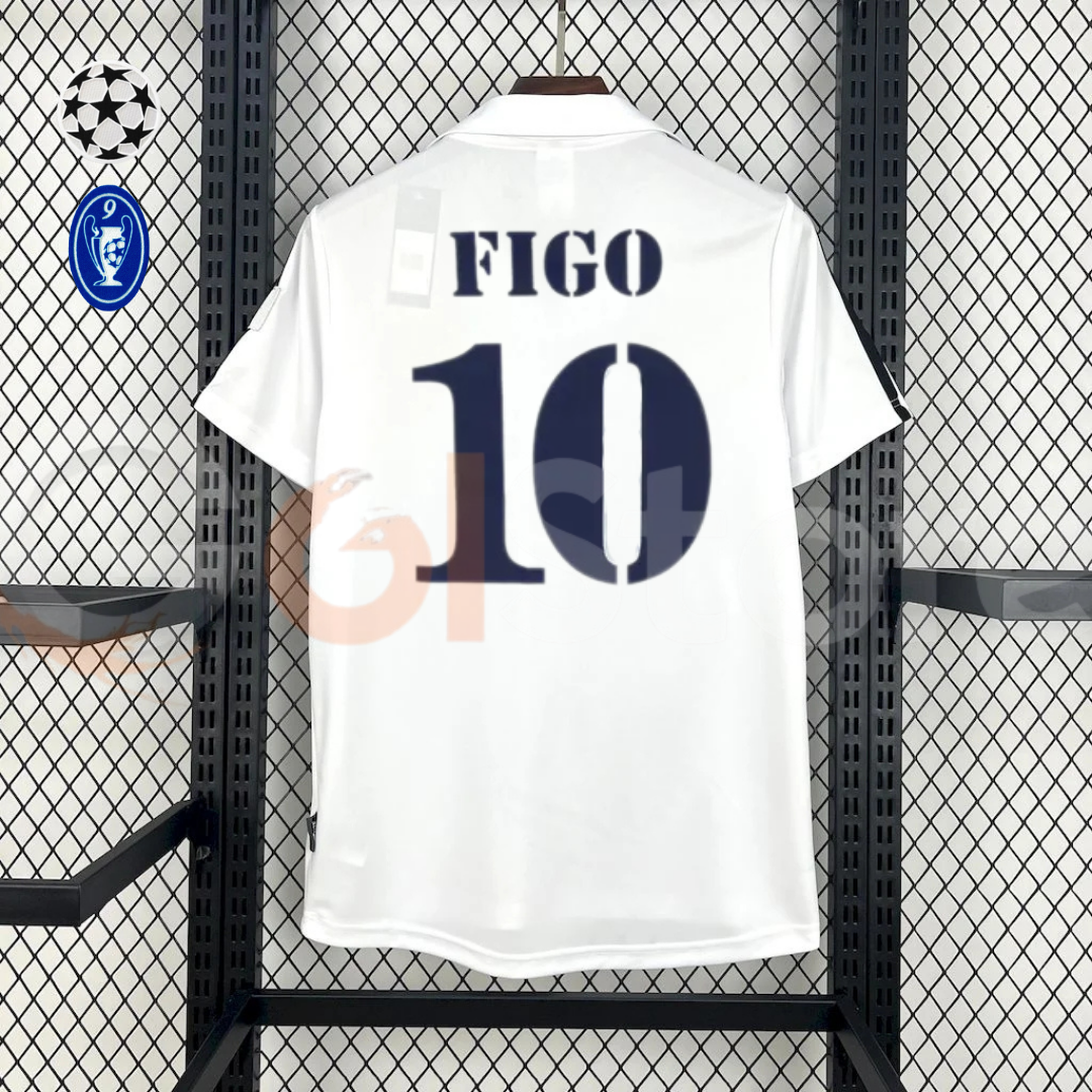 2002/03 Real Madrid Retro Home Jersey #10 Figo UCL Personalized