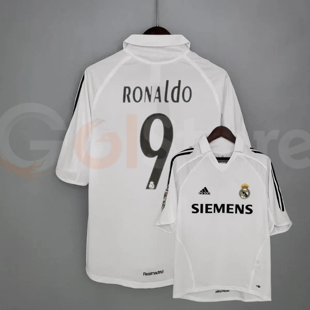 2005/06 Real Madrid Retro Home Jersey #9 Ronaldo La Liga Personalized