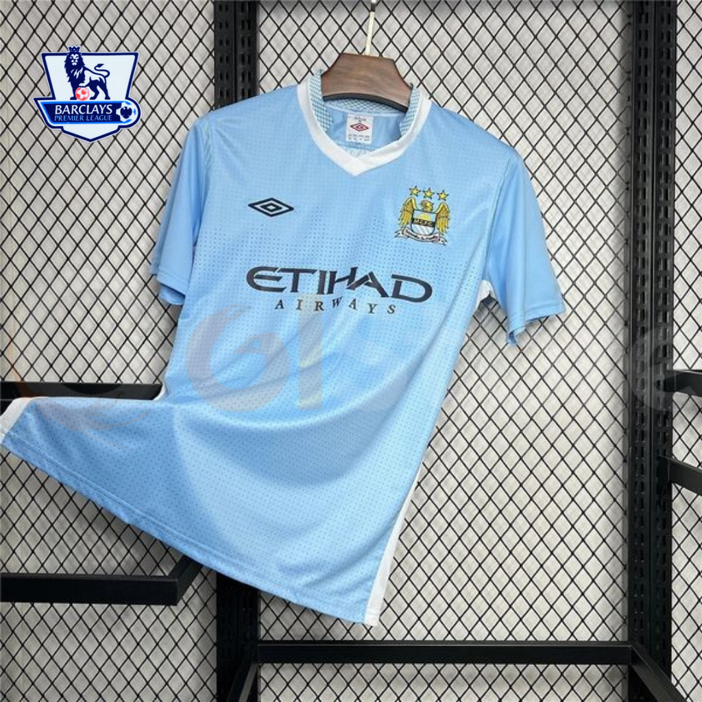 Manchester City 2011-2012 Retro Home Short Sleeve Jersey Personalized PL Patch Rare Collector