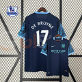 Manchester City 2015-2016 Retro Away Short Sleeve Jersey #17 De Bruyne Premier League Patch Personalized Rare