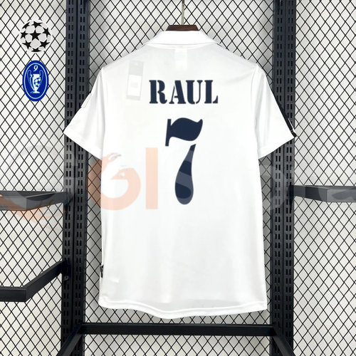 2002/03 Real Madrid Retro Home Jersey #7 Raul UCL Personalized