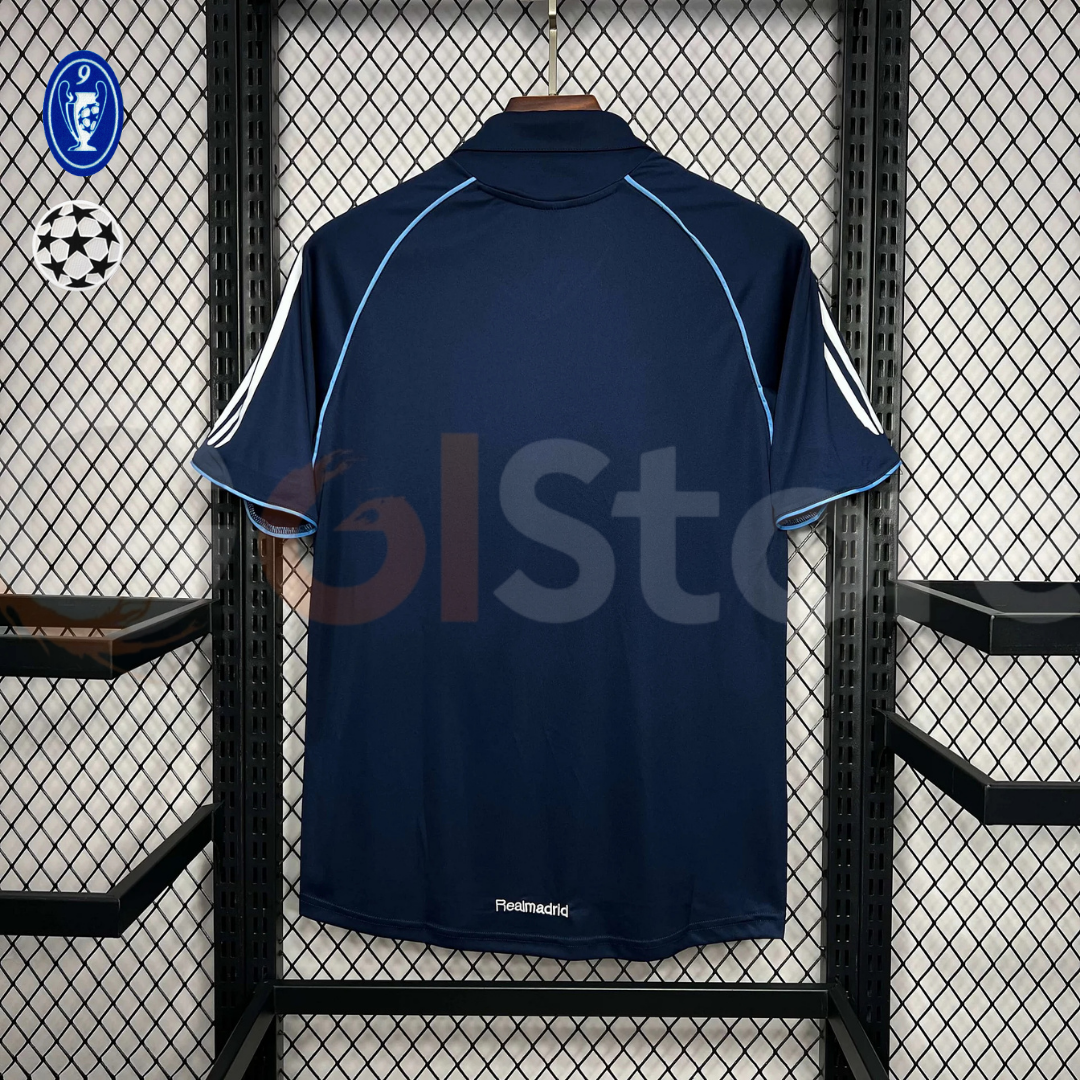 2005/06 Real Madrid Retro Away Navy Blue Jersey UCL Patch Personalized
