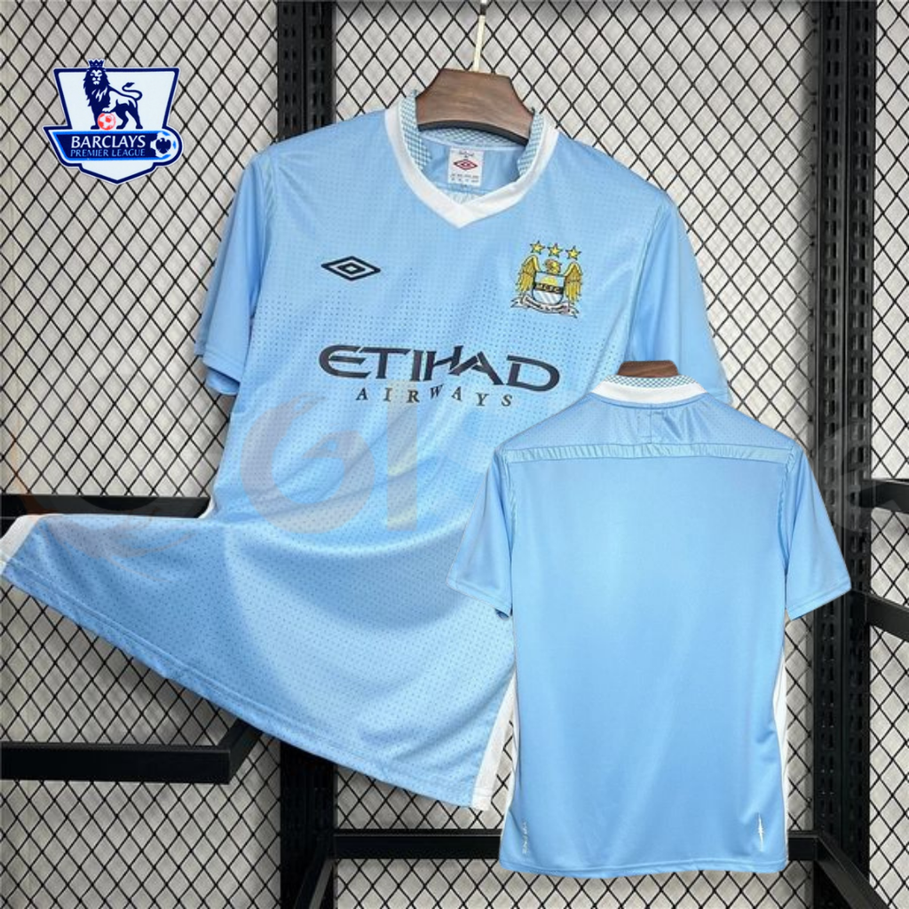 Manchester City 2011-2012 Retro Home Short Sleeve Jersey Personalized PL Patch Rare Collector