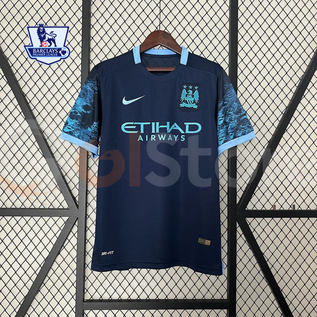 Manchester City 2015-2016 Retro Away Short Sleeve Jersey Premier League Patch Personalized Rare