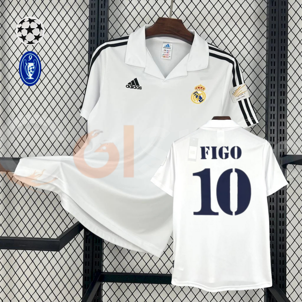 2002/03 Real Madrid Retro Home Jersey #10 Figo UCL Personalized