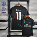 2017/18 Real Madrid Retro Away Black Jersey #11 Bale UCL Personalized