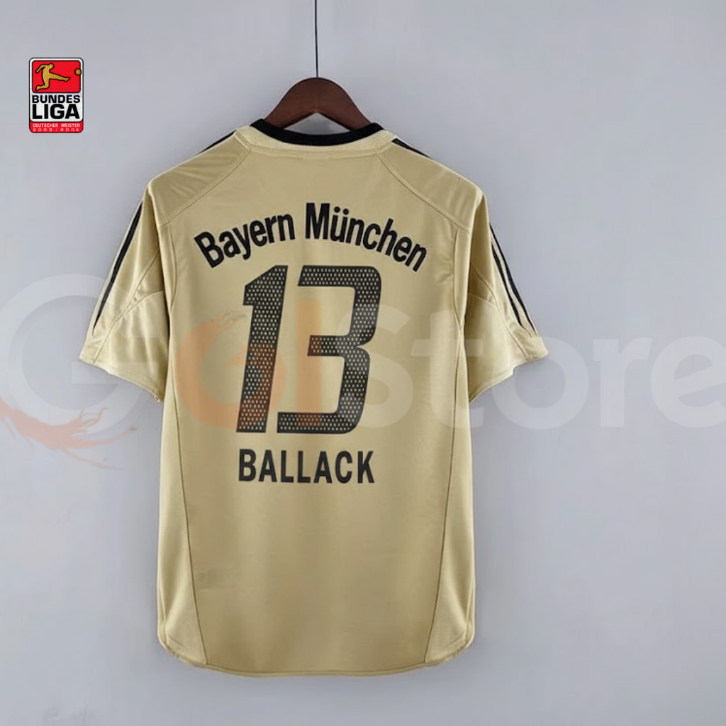 Bayern Munich 2003-2004 Retro Away Short Sleeve Jersey #13 Ballack Bundesliga Patch Personalized Rare