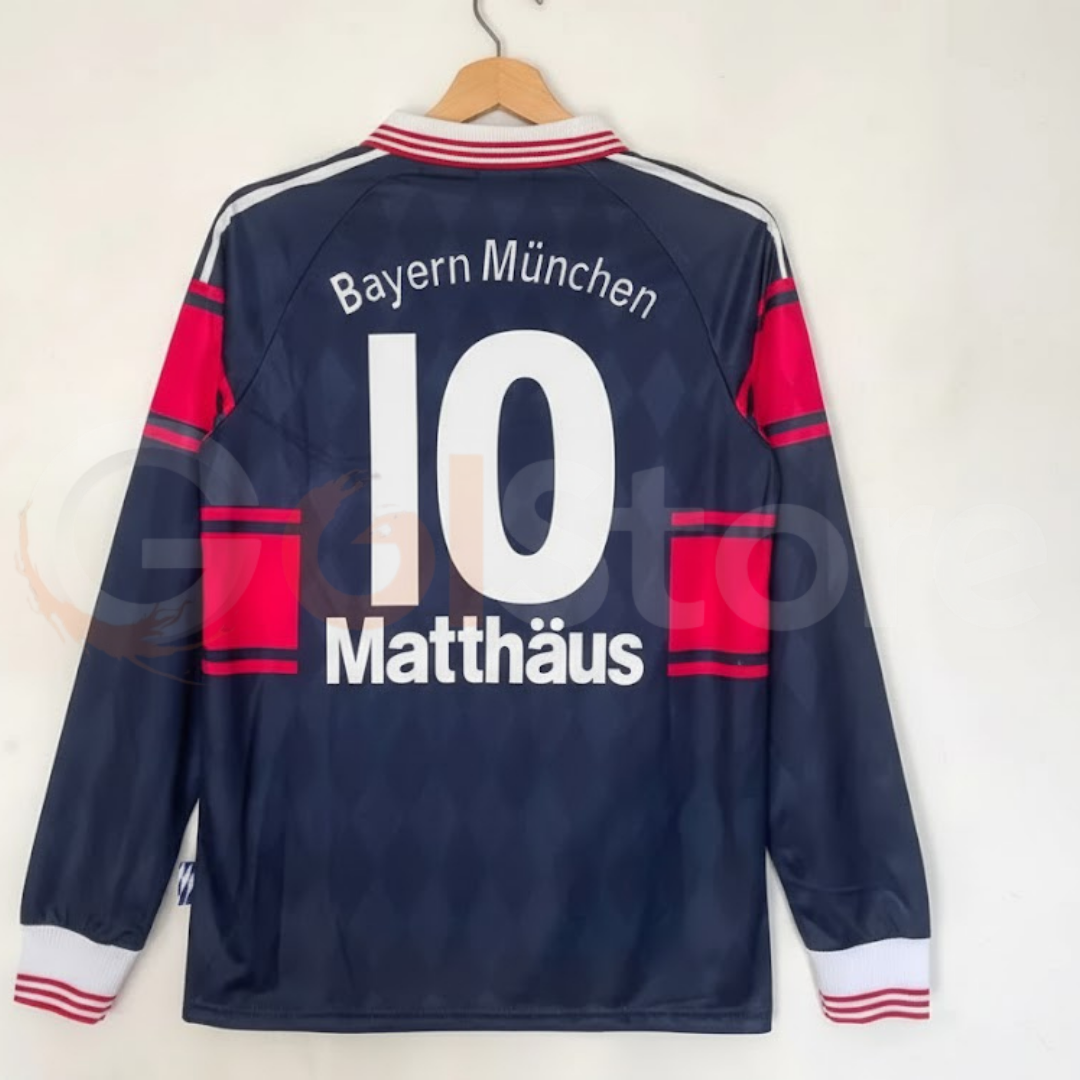 Bayern Munich 1997-1999 Retro Home Long Sleeve Jersey #10 Matthaus Personalized Rare Collector