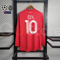 2011/12 Real Madrid Retro Away Red Long Sleeve Jersey #10 Ozil UCL Personalized