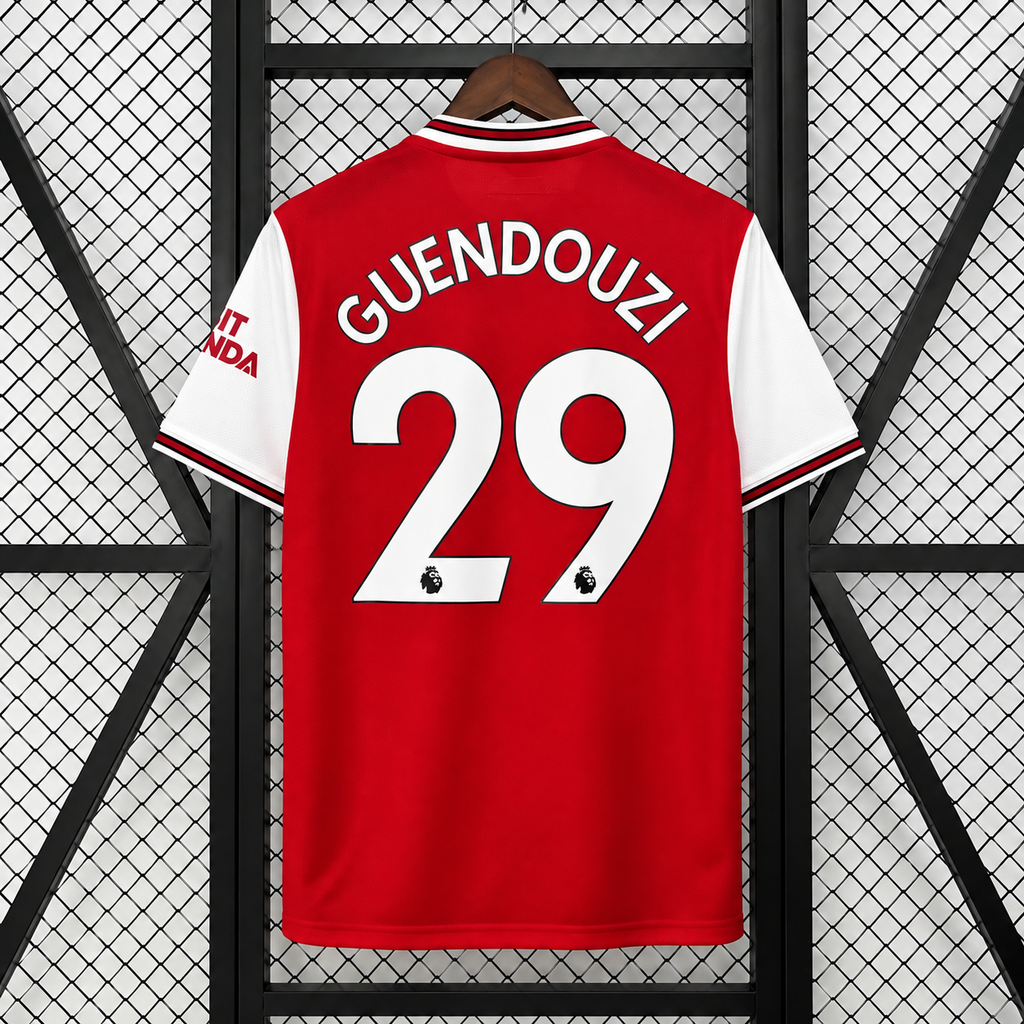 Arsenal FC 2019-2020 Retro Home Jersey | Mattéo Guendouzi #29 Men's Soccer Shirt - Short Sleeve Modern Heritage Edition with Optional Premier League Patches