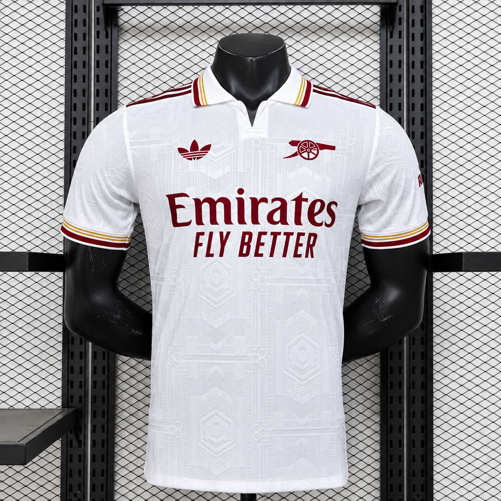 Arsenal FC 2025-2026 Authentic Away Jersey | Custom Name & Number Men's Match Shirt - Short Sleeve Lightning Bolt Edition with Optional UCL or Premier League Patches