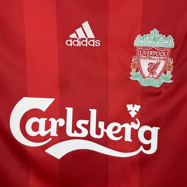 2008-2009 Liverpool Retro Red Home Short Sleeve Jersey Personalized PL UCL Patch
