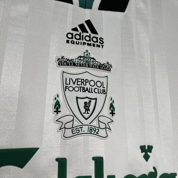 1993-1995 Liverpool Retro White Away Short Sleeve Jersey Personalized PL UCL Patch