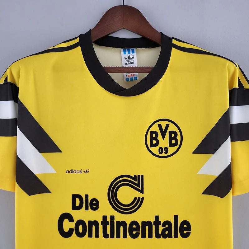 Borussia Dortmund 1989 Retro Yellow Home Short Sleeve Jersey Personalized Rare Collector