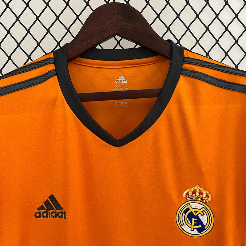 2013/14 Real Madrid Retro Away Orange Jersey UCL Patch Personalized