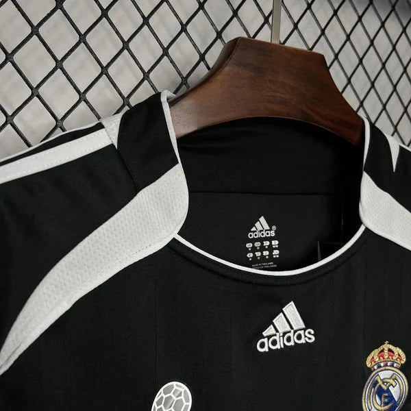 2006/07 Real Madrid Retro Away Black Jersey UCL Patch Personalized
