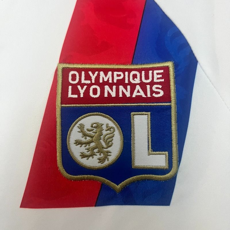 Olympique Lyonnais 2010-2011 Retro Home Short Sleeve Jersey Personalized Ligue 1 UCL Patch