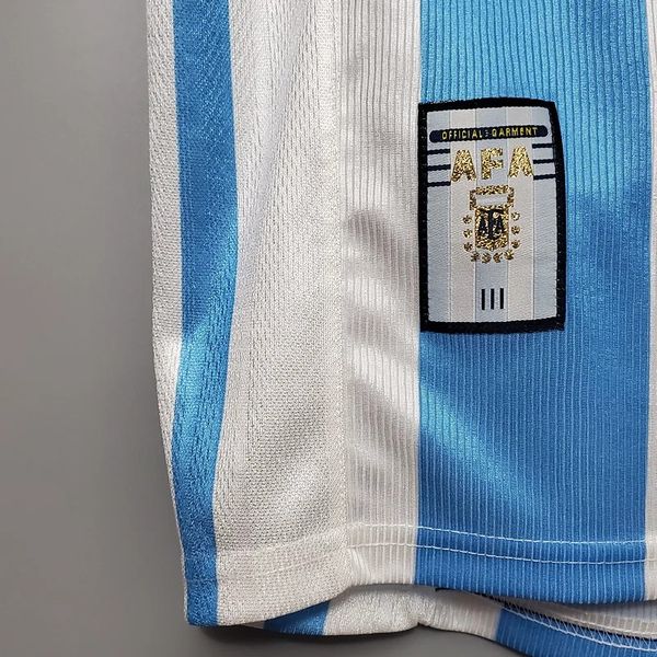 Argentina 1998 World Cup Home Retro Short Sleeve Jersey #10 Ortega Personalized S-2XL