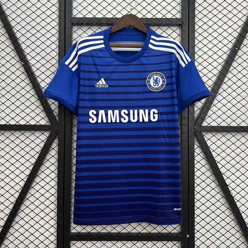 Chelsea FC 2014-2015 Retro Home Short Sleeve Jersey #11 Drogba Personalized PL Patch Rare