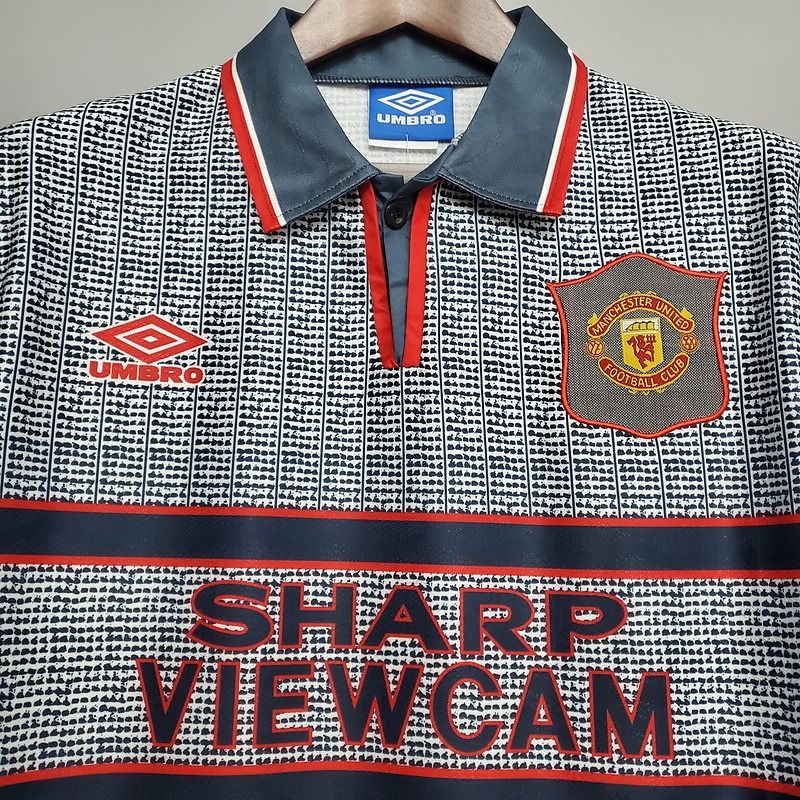 Manchester United 1995-1996 Retro Away Short Sleeve Jersey Personalized Rare Cantona Return Double