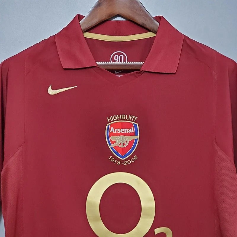 Arsenal FC 2005-2006 Retro Home Jersey | Custom Name & Number Men's Soccer Shirt - Short Sleeve "Highbury Farewell" Edition with Optional UCL or Premier League Patches