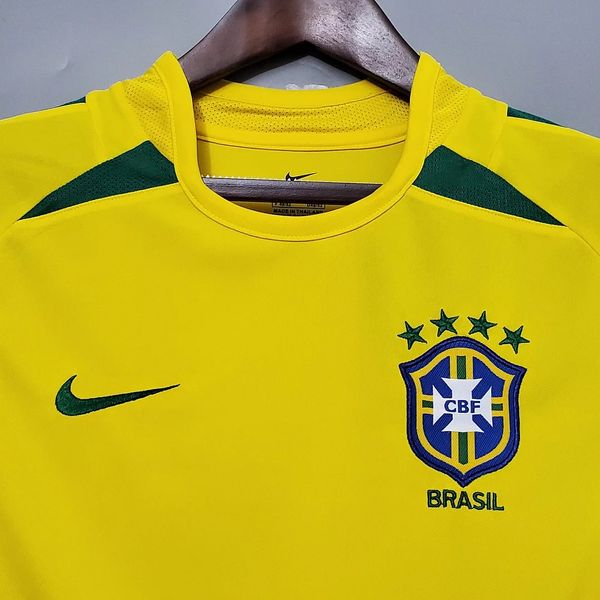 Brazil 2002 World Cup Retro Home Short Sleeve Jersey WC Patch Personalized Rare Collector