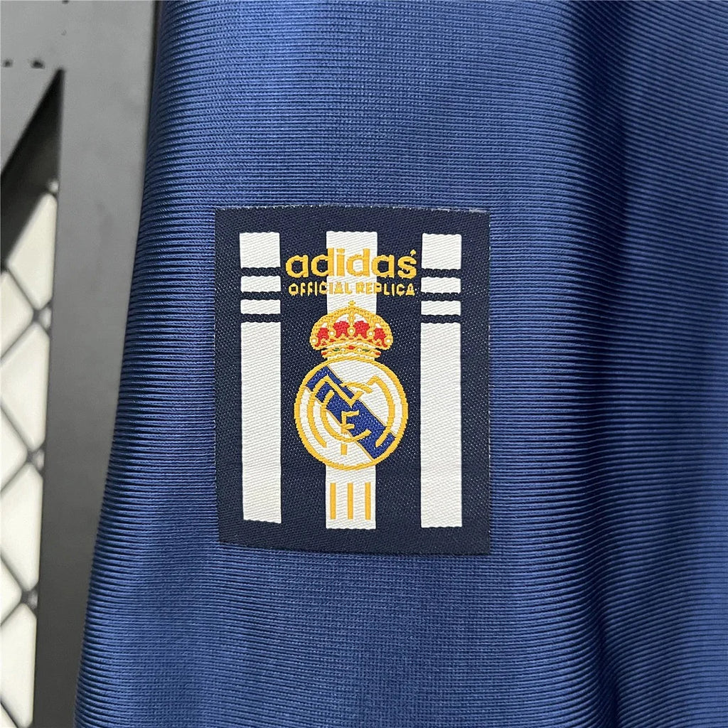1998/00 Real Madrid Retro Away Navy Blue Jersey UCL & La Liga Patch Personalized