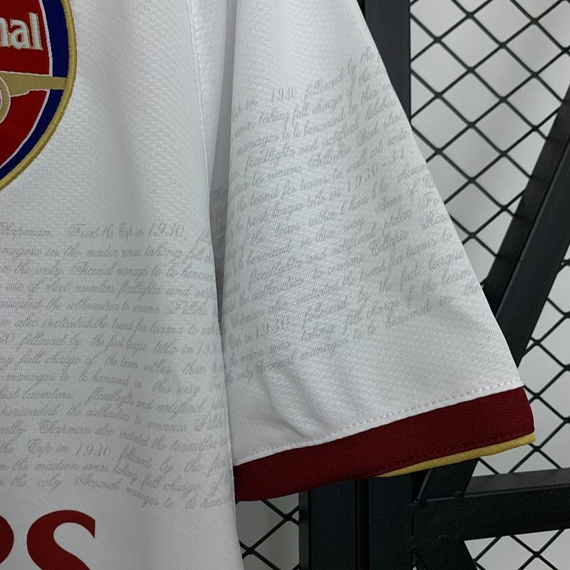 Arsenal FC 2007-2008 Retro Away Jersey | Cesc Fàbregas #4 Men's Soccer Shirt - Short Sleeve White Edition with Optional Premier League Patches
