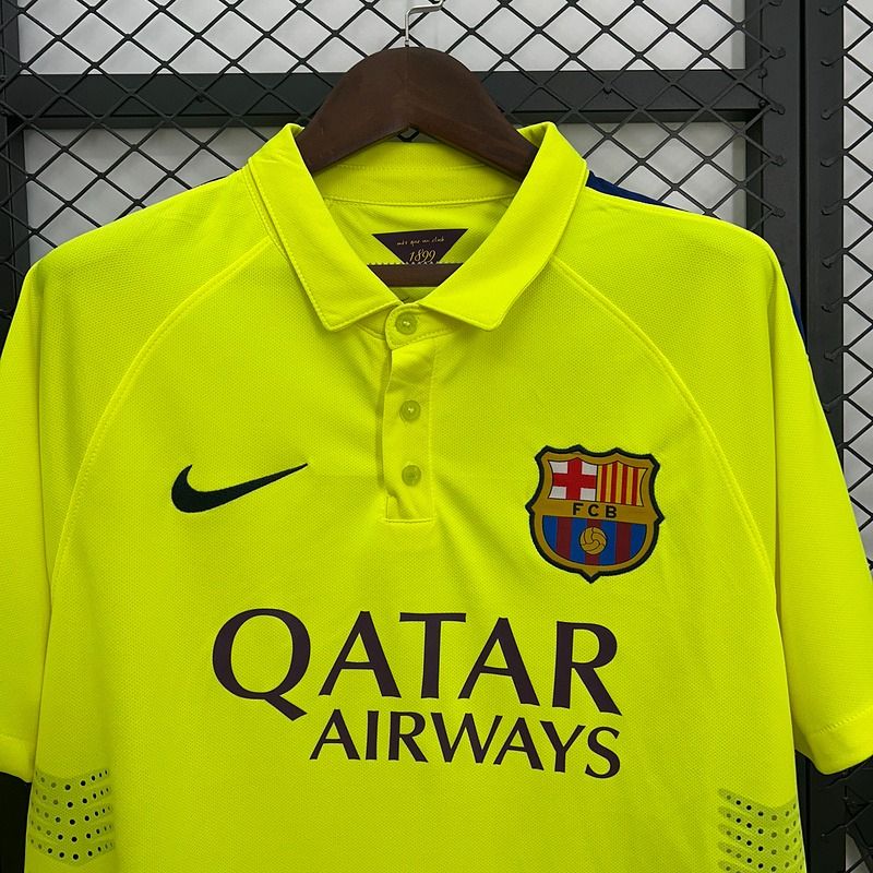 FC Barcelona 2014-15 Retro Yellow Away Jersey | #10 Lionel Messi | La Liga & UCL