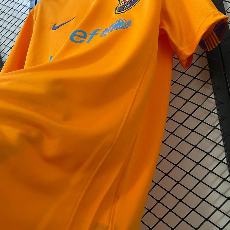 FC Barcelona 2006-07 Retro Orange Away Jersey | #10 Ronaldinho | La Liga & UCL