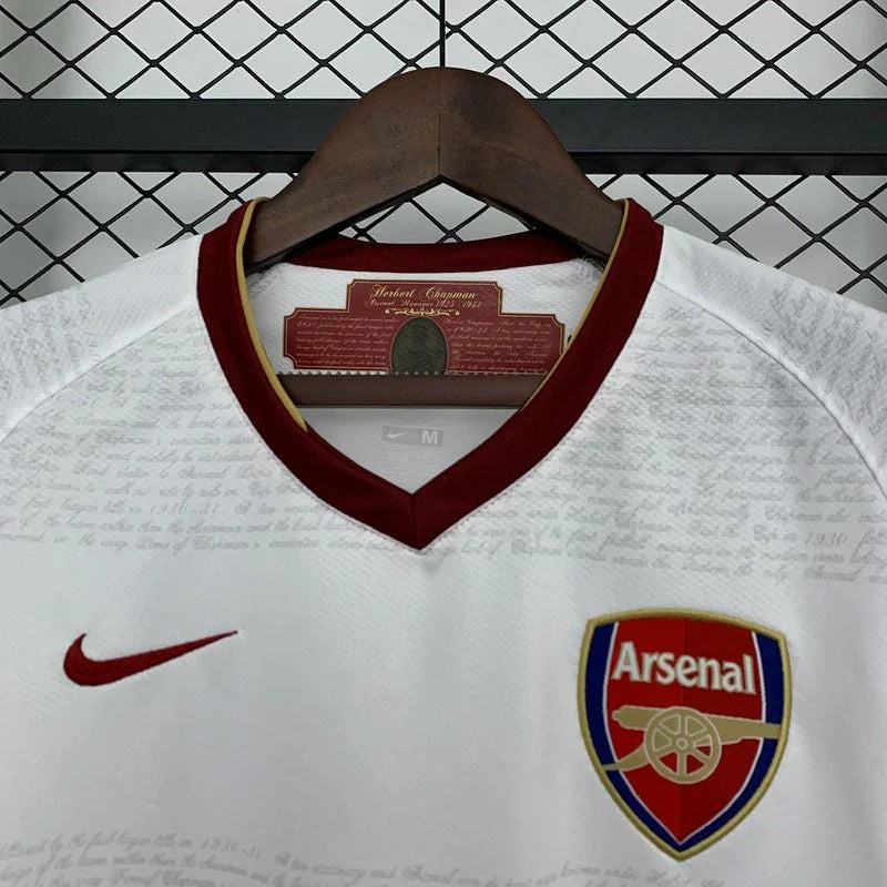 Arsenal FC 2007-2008 Retro Away Jersey | Cesc Fàbregas #4 Men's Soccer Shirt - Short Sleeve White Edition with Optional Premier League Patches