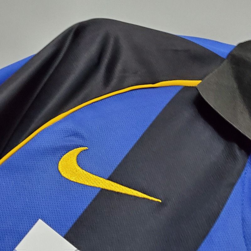 Inter Milan 2001-2002 Retro Home Short Sleeve Jersey Personalized Serie A UEFA Cup Patch Rare