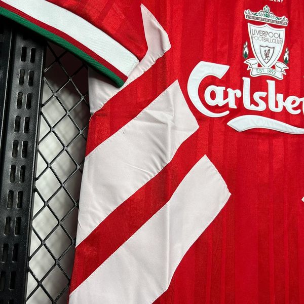 1993-1995 Liverpool Retro Red Home Short Sleeve Jersey Personalized PL UCL Patch
