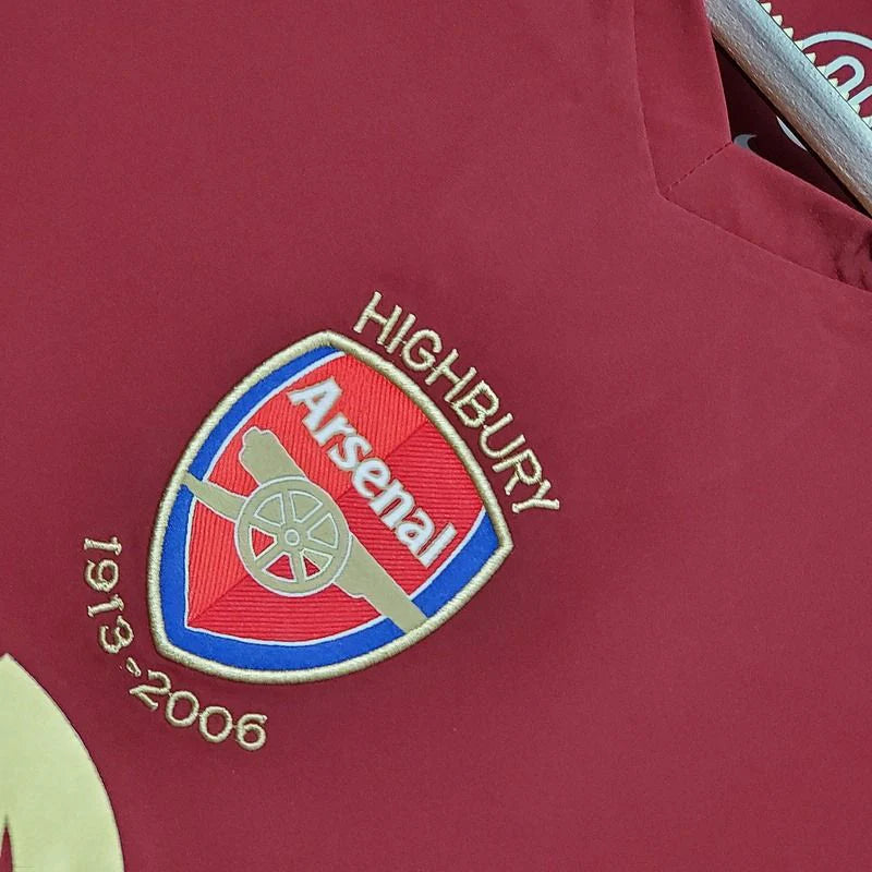 Arsenal FC 2005-2006 Retro Home Jersey | Custom Name & Number Men's Soccer Shirt - Short Sleeve "Highbury Farewell" Edition with Optional UCL or Premier League Patches