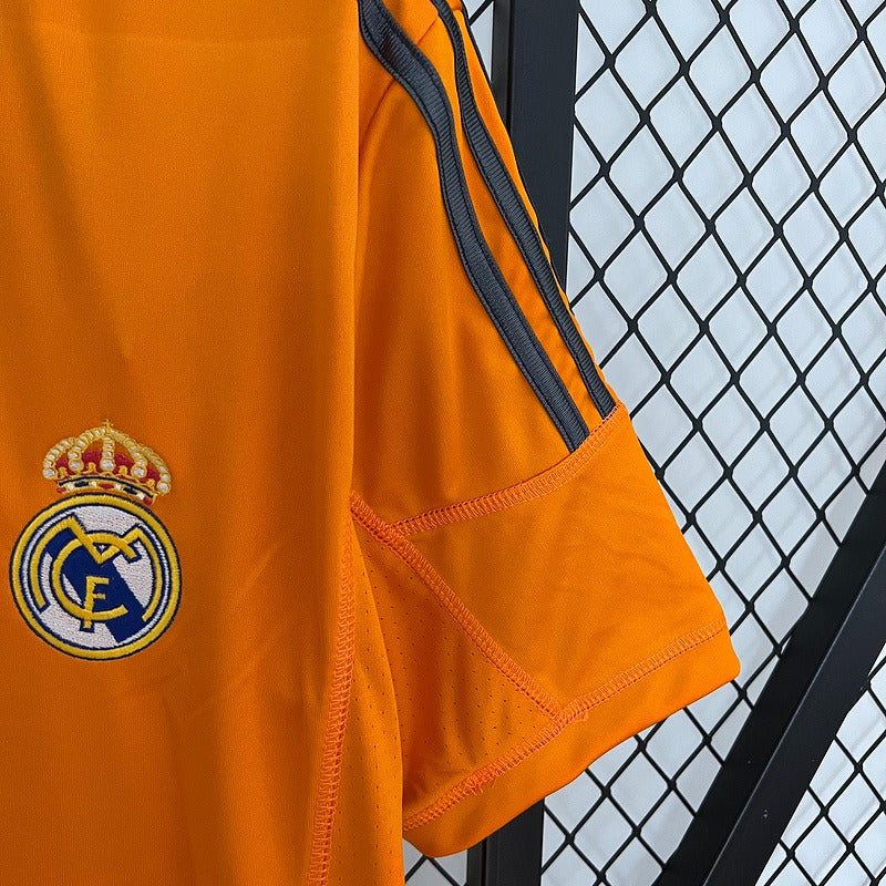 2013/14 Real Madrid Retro Away Orange Jersey UCL Patch Personalized