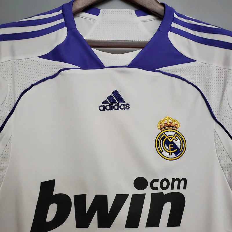 2007/08 Real Madrid Retro Home White Jersey La Liga Patch Personalized