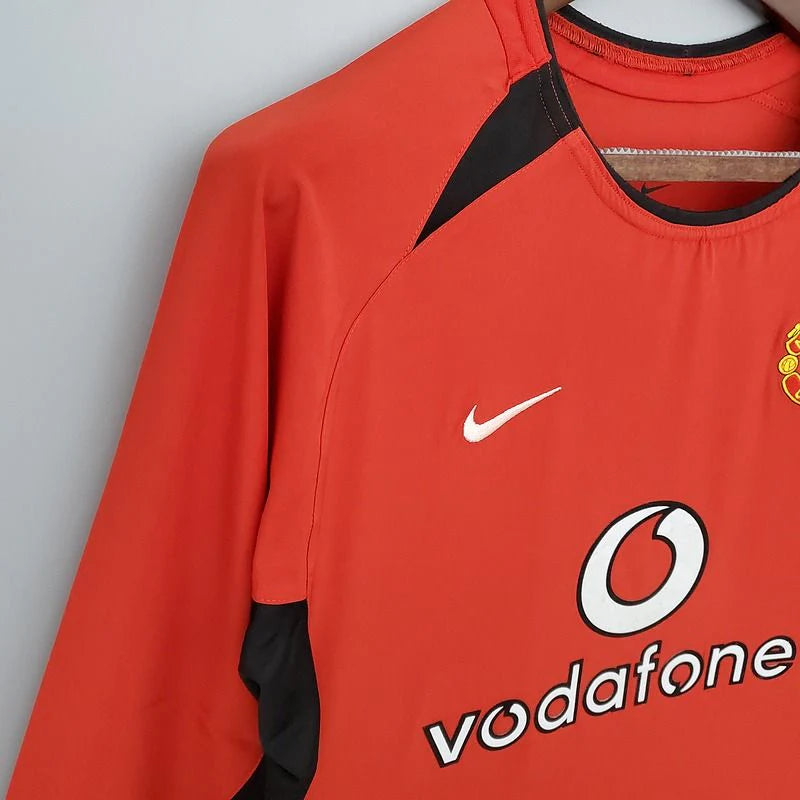 Manchester United 2002-2004 Retro Home Long Sleeve Jersey Personalized PL UCL Patch Rare Collector