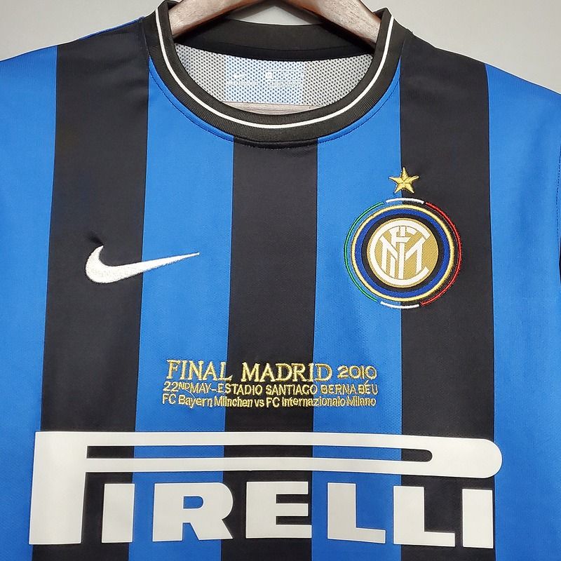 Inter Milan 2009-2010 Retro UCL Final Home Short Sleeve Jersey Personalized Rare Treble