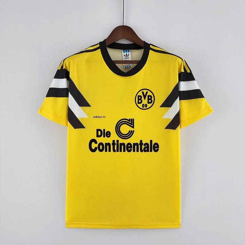 Borussia Dortmund 1989 Retro Yellow Home Short Sleeve Jersey Personalized Rare Collector