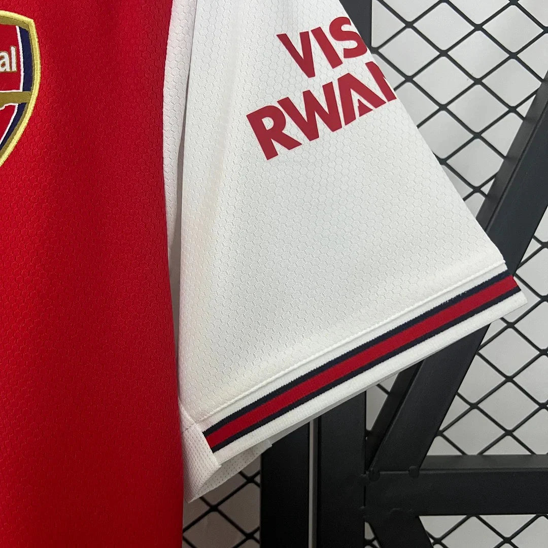 Arsenal FC 2019-2020 Retro Home Jersey | Mesut Özil #10 Men's Soccer Shirt - Short Sleeve Bruised Banana Anniversary Era with Optional Premier League Patches